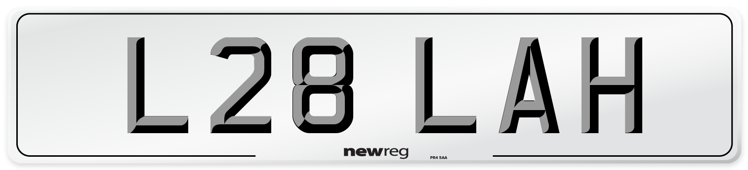 L28 LAH Number Plate from New Reg